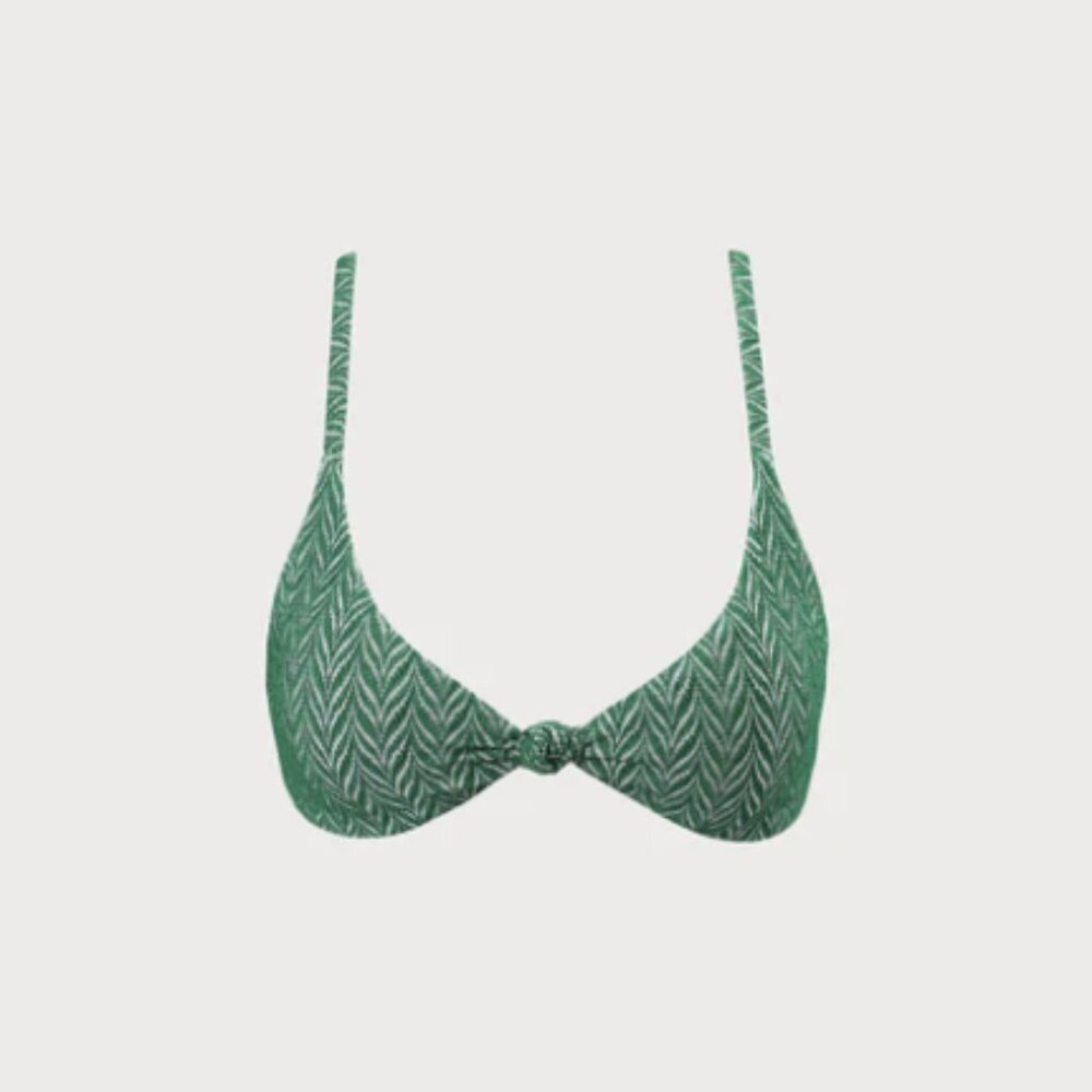 Green Patterned Bikini Top - Picture 3 of 9